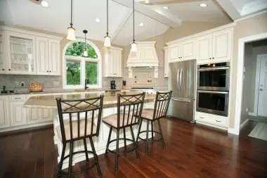 Beautiful white kitchen with glaze cabinetry 