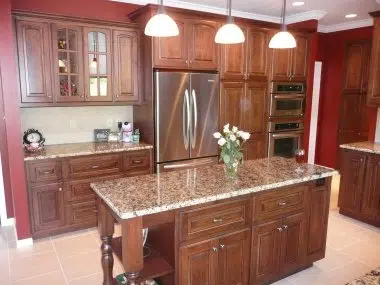 Cherry cabinetry with granite counter tops 