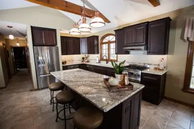 Beautiful traditional dark walnut cabinets 