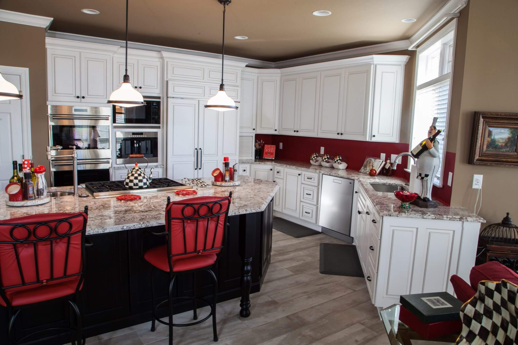 Black, White, and Red Kitchen Callier and Thompson